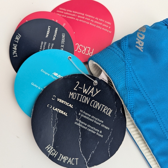 NWT New Balance Womens (XS) Blue/Turquoise Racerback Sports/Athletic/Sleep Bra - Picture 8 of 12